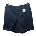 L.L.Bean  Wrinkle Resistant Cotton Shorts Classic Curvy Fit Size 18 Blue Chino NWT Photo 0