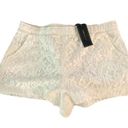 BCBGMAXAZRIA New  White Lace High Mid Waisted Shorts Photo 0