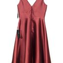 Alfred Sung NWT  Burgundy High Low V Neck Cocktail Dress Size 6 Photo 6