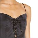 Lee SAU  Polly Lace-up Front Satin Mini Slip Dress Black Womens Size 10 Photo 2