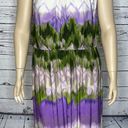 Dress Barn  Woman Size 16 Purple & Green Chevron Stripe High-Neckline Maxi Dress Photo 2