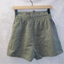 Pink Lily  Green High Waisted Tie Waist Midi Shorts size medium Photo 3