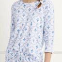 Hill House  Womens Ivy Sleep PJ Tee Blue Trellis Long Sleeve Top Small NEW Photo 0