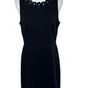 Loft  LBD Sheath Dress Laser Cutouts Black Size 8 Photo 0