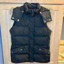 Talbots  Petites Black Puffer Vest With Removable Faux Fur Hood Size Small Photo 14