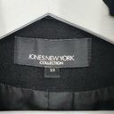 Jones New York  Collection Angora Wool Fur Collar Coat Black 10 Photo 6