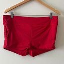 Athleta Red Scrunch Sand Print Swim Shorts Size Large Photo 0