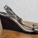 Arturo Chiang  Womens Wedge Sandals 8.5 Silver Rhinestones Open Toe Ankle Strap Photo 11