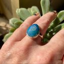 Aura Marine Blue  Druzy Solid Sterling Silver Ring 8.5 Photo 6