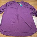 Ali & Kris Women's Roll Tab Blouse Plum Size 2XL NWT Photo 0