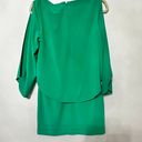 Halston Heritage Cape slit sleeve boatneck fitted open back crepe dress Photo 2