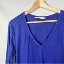 Trina Turk  Royal Blue V-Neck Long Sleeve T-Shirt M Photo 2