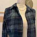 Carhartt  Blue Cotton Flannel Long Sleeve Button Down Shirt Women's Medium Photo 5