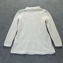 J.Jill  Chenille Sweater Womens Small Off White Mock Neck Cable Knit Tunic Photo 8