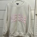 The Bar White & Pink Crewneck Sweatshirt Size XL Photo 1