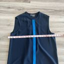 Vince  S Blue Button Up Silk Sleeveless Blouse Photo 5