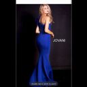 Jovani Size 00 Royal Blue One shoulder Ruffled Gown Photo 1