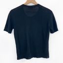 DKNY Pure  Women's 100% Linen Black Button Down Crop Top Medium Slim Minimalist Photo 1