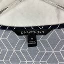 Stitch Fix NEW 41 Hawthorn Kaitlyn Surplice Faux Wrap Tie Waist Midi Dress Navy Geo Plus Photo 7