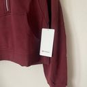 Lululemon scuba oversized half zipper hoodie NWT size M/L And XS/S color in red merlot Photo 7