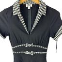 Unique Vintage NEW  1950s Dovima Swing Dress Black & Houndstooth XS Rockabilly Photo 7