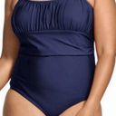 Speedo Shirred Empire Tummy Control One Piece Black Swimsuit Photo 8