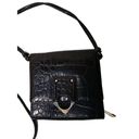 Liz Claiborne  Black Crocodile Embossed Crossbody Wallet, Purse Gold Hardware Photo 0