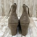 Toms  Taupe Suede Croc Leather Desert Wedge Booties Size 8 Photo 4