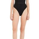 Herve Leger HERVÉ by Hervé Léger Black Plunging Knit Thong Bodysuit Size Large Photo 0