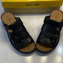 Duck head  Donna Black Leather Slip on Sandals Women's Size 9 Wide NEW Photo 8