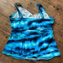 MiracleSuit  blue tie dye twist front 22W tankini top Photo 1