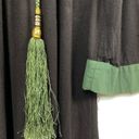 Tbags Los Angeles T-Bags Los Angeles Beaded V-Neck Tunic Top Black Green Rope Tassels Size Large Photo 10