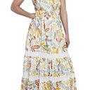 Jessica Simpson Yellow & Green Leaf Printed Cut-Out Maxi Dress Photo 0