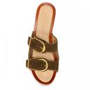 Veronica Beard  Halifax Suede Leather Buckle Clogs Size 9.5 Olive Green Photo 4