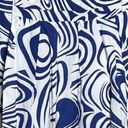 CAbi  Skirt Women 8 Lombard White Blue Geometric Swirl A-Line Office Artsy Preppy Photo 3