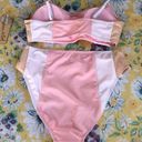 Cabana Del Sol  Pink Color Block Hi Waisted Bikini M Photo 4