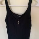 SheIn Black Tank With Pearl Buttons Photo 0