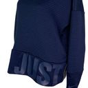 Nike  Dri Fit M Navy Training Double Knit Ribbed Sweatshirt Just Do It Photo 7