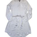 Eileen Fisher NWT  Shirt Dress in India Sky Sandwashed Silk Charmeuse M Photo 0