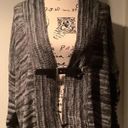 Michael Kors NWT MICHAEL  Oversized Cardigan Sweater With Front Buckle Black & Gray Photo 0