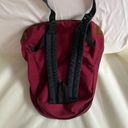 Jansport Vintage 90s  Backpack Suede Leather Bottom Maroon Red Floral Unisex Photo 3