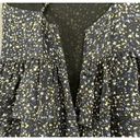 J.Crew  Maxi Slip Dress Womens 4 Black Silk Starry Sky Ruffle Back Slit Elegant Photo 7