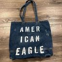 American Eagle  AE Blue Denim Tote Bag School Books Lightweight Photo 0