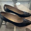 Salvatore Ferragamo  Leather Block Heel Shoes, (Made in Italy) Size 10 Photo 2