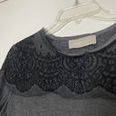 Jason Wu  gray Crew neck tshirt with lace trim embellishment size Small Photo 2