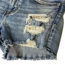 American Eagle AEO Medium Wash Crochet Wash Hi-Rise Shortie Shorts 4 Photo 1