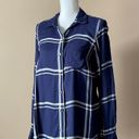 Old Navy  | Navy Blue Plaid Classic Fit Button Down Shirt Sz S Photo 3