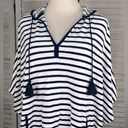 Lands'End  Terry Cloth Hooded Swim/Beach
Coverup Dress White/Navy-1X-2X Photo 1