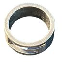 Gucci   G Sterling Sliver Cutout Band Ring Size 5 Photo 8