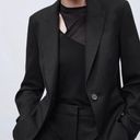 ZARA  Single Breasted Black Long Classic Fit Blazer Jacket Shoulder Pads Size 10 Photo 0